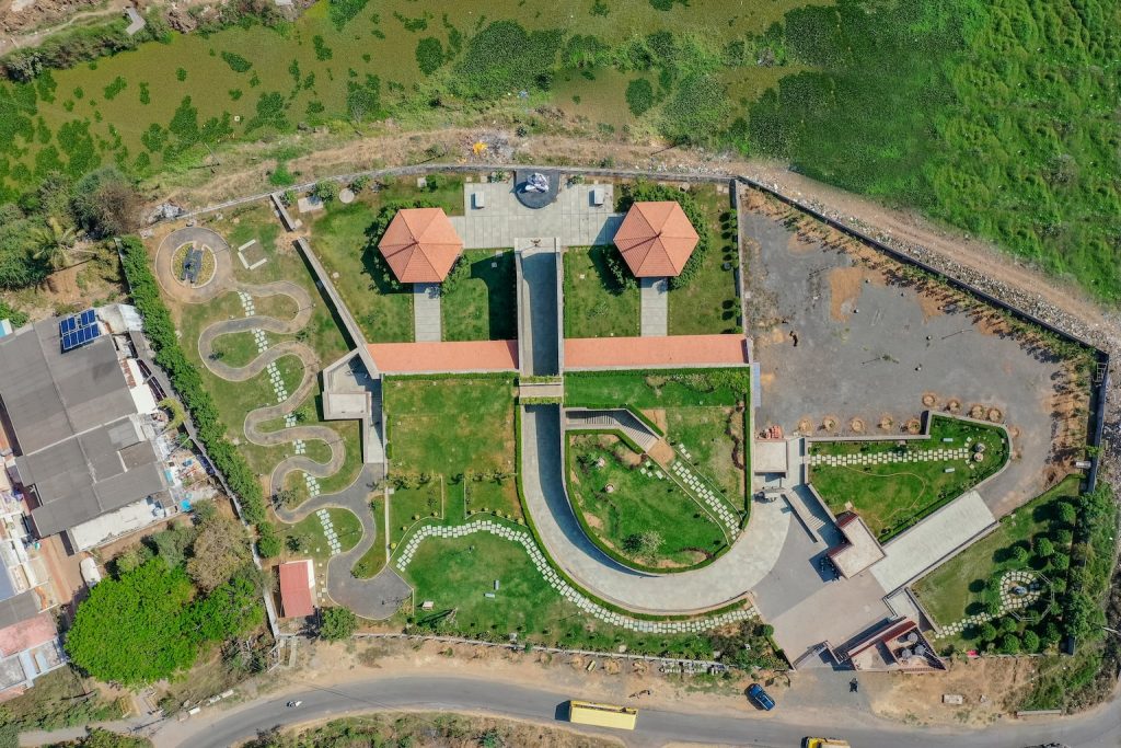 Community park with structure